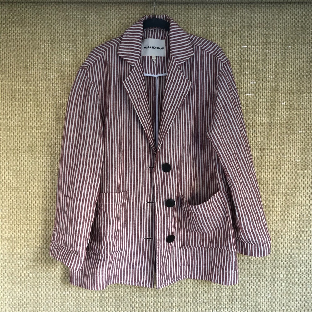 Mara Hoffman Fatima Jacket Red Stripe - Small